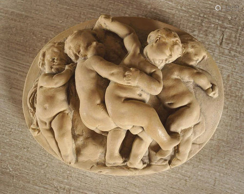 CHERUB PLASTER PLAQUE