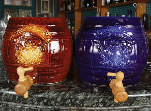 2 CERAMIC SPIRIT BARRELS