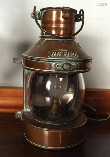 19TH-CENTURY COPPER SHIP'S LAMP