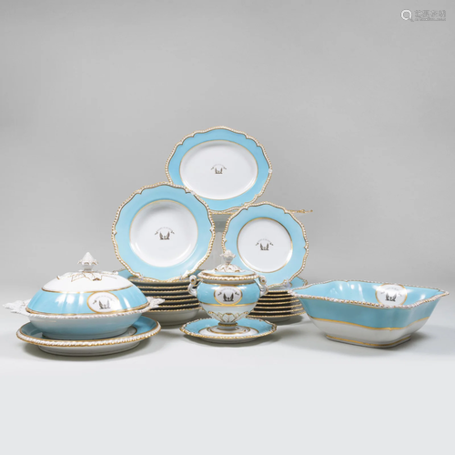 Flight, Barr & Barr Turquoise Ground Porcelain Armorial