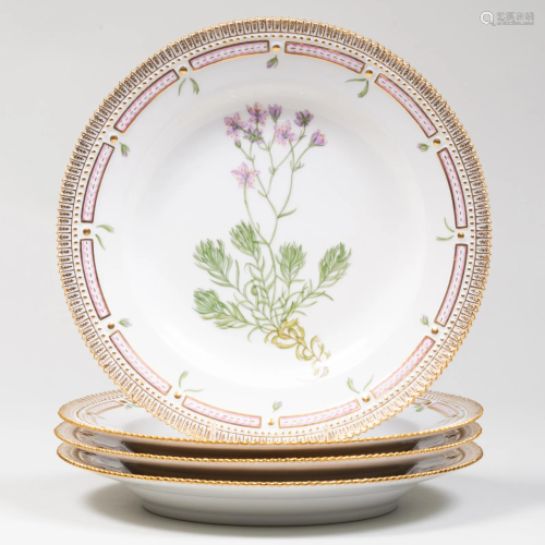 Set of Four Royal Copenhagen Porcelain 'Flora Danica'