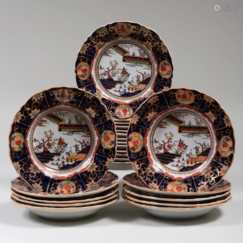 Mason's Ironstone Cobalt Ground 'Chinoserie' Part