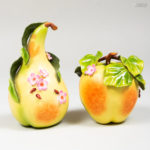 Two Katherine Houston Porcelain Models of Fruit