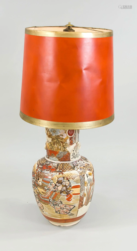 Satsuma floor vase as lampstan