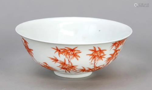 Bowl with iron-red bamboo deco