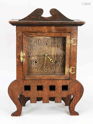 Table clock oak, around 1900,