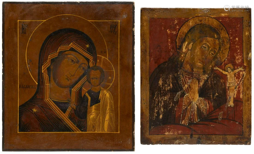 TWO ICONS SHOWING IMAGES OF THE MOTHER OF GOD …