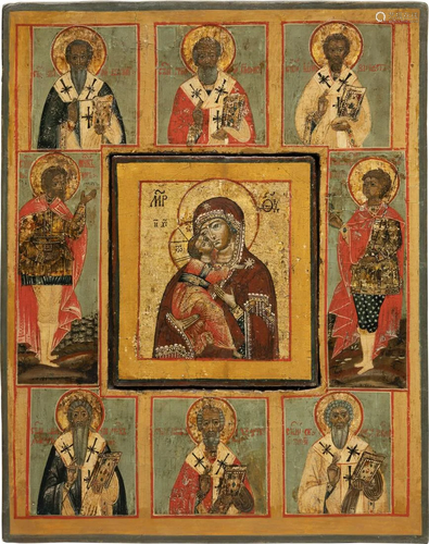 AN ICON SHOWING THE VLADIMIRSKAYA MOTHER OF GOD