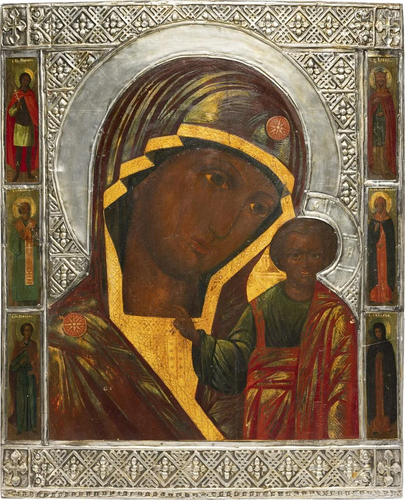 A LARGE ICON SHOWING THE KAZANSKAYA MOTHER OF GOD…