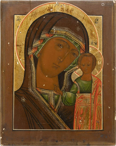 AN ICON SHOWING THE KAZANSKAYA MOTHER OF GOD