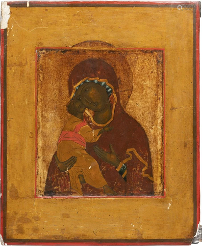 AN ICON SHOWING THE VLADIMIRSKAYA MOTHER OF GOD