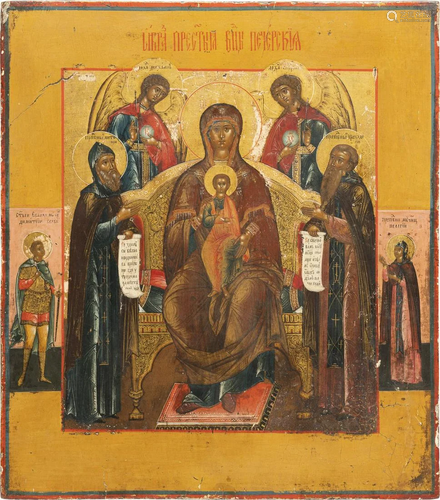 A VERY FINE ICON OF THE PETCHERSKAYA MOTHER OF GOD (OF