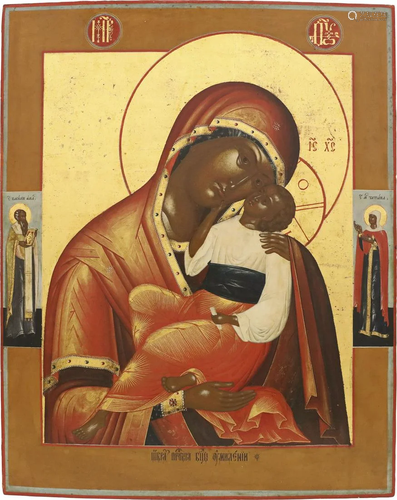 A LARGE ICON SHOWING THE MOTHER OF GOD 'UMILENIE'