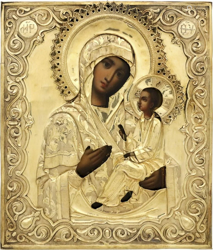 AN ICON SHOWING THE TIKHVINSKAYA MOTHER OF GOD WI…