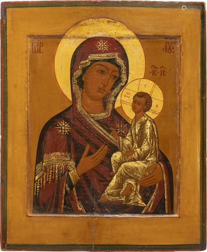 AN ICON SHOWING THE TIKHVINSKAYA MOTHER OF GOD