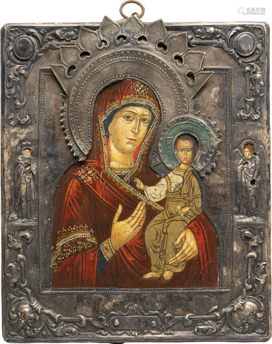 AN ICON SHOWING THE SMOLENSKAYA MOTHER OF GOD W…