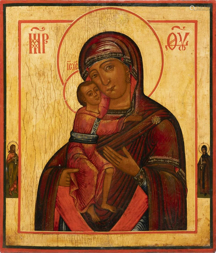 AN ICON SHOWING THE FEODOROVSKAYA MOTHER OF GOD