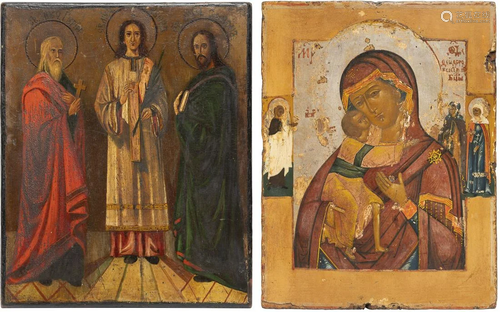 TWO ICONS SHOWING THE FEODOROVSKAYA MOTHER OF GOD…