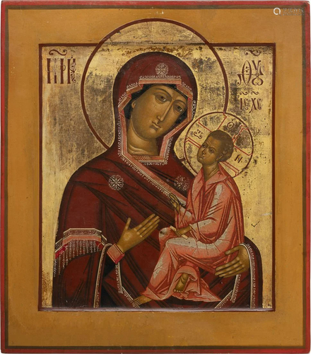 AN ICON SHOWING THE MOTHER OF GOD OF TIKHVIN