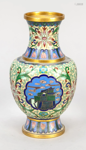 CloisonnÃ© vase, China, 20th ce