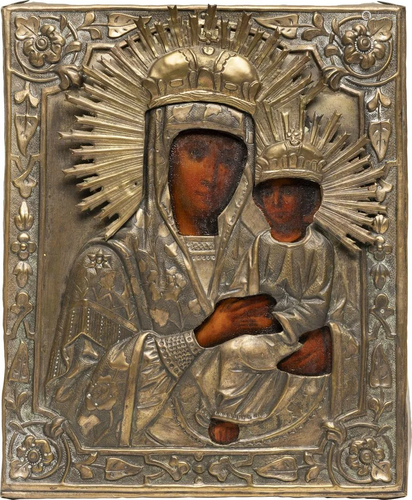 AN ICON SHOWING THE MOTHER OF GOD 'SURETY OF SINN…