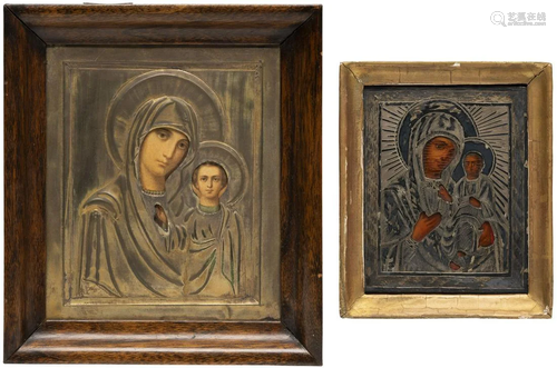 TWO SMALL ICONS SHOWING IMAGES OF THE MOTHE…