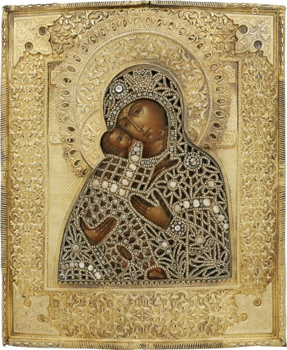 AN ICON SHOWING THE VLADIMIRSKAYA MOTHER OF GOD …