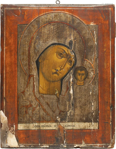 AN ICON SHOWING THE KAZANSKAYA MOTHER OF GOD