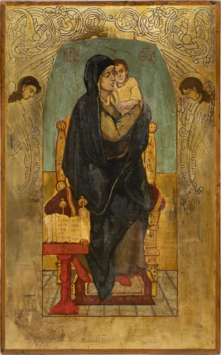 AN ICON SHOWING THE MOTHER OF GOD AFTER VIKTOR