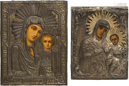 TWO SMALL ICONS SHOWING IMAGES OF THE MOTHE…