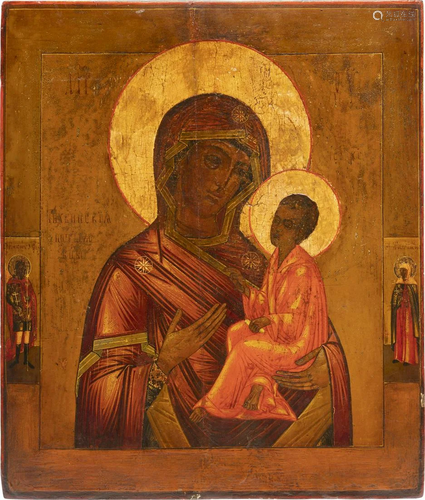 AN ICON SHOWING THE TIKHVINSKAYA MOTHER OF GOD