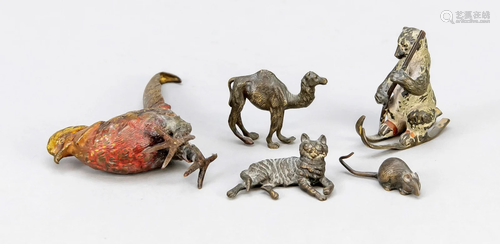 Set of four small animal sculp