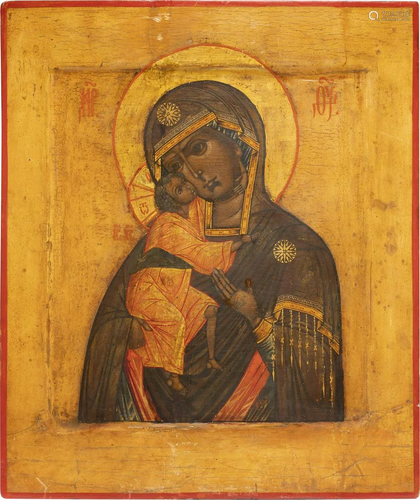 AN ICON SHOWING THE FEODOROVSKAYA MOTHER OF GOD