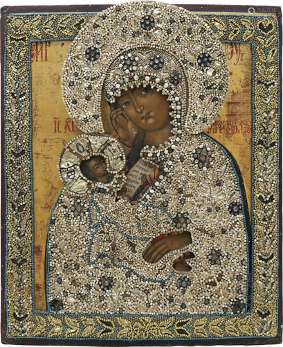 A LARGE ICON SHOWING THE MOTHER OF GOD 'SOOTHE MY