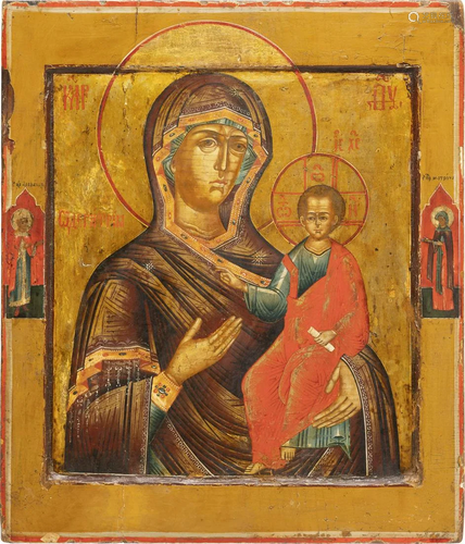 AN ICON SHOWING THE SMOLENSKAYA MOTHER OF GOD