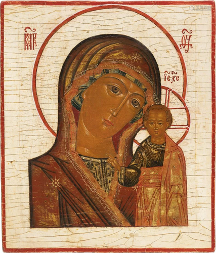 AN ICON SHOWING THE KAZANSKAYA MOTHER OF GOD