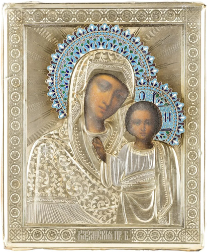 AN ICON SHOWING THE KAZANSKAYA MOTHER OF GOD WI…