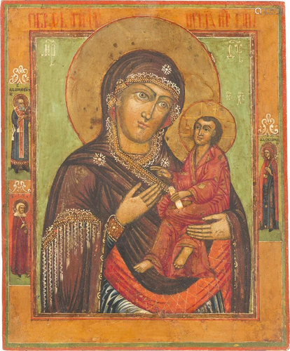 A LARGE ICON SHOWING THE TIKHVINSKAYA MOTHER OF GOD