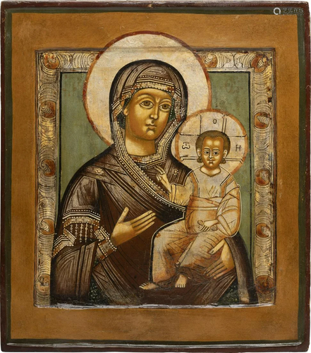 AN ICON SHOWING THE SMOLENSKAYA MOTHER OF GOD