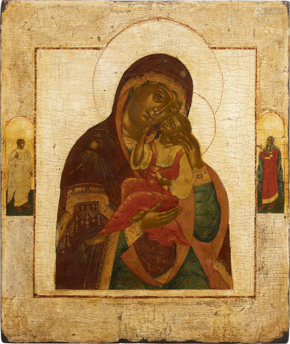 AN ICON SHOWING THE MOTHER OF GOD WITH THE PLAYFUL