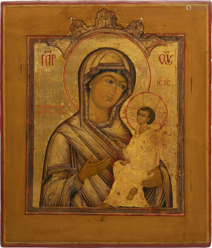 AN ICON SHOWING THE TIKHVINSKAYA MOTHER OF GOD