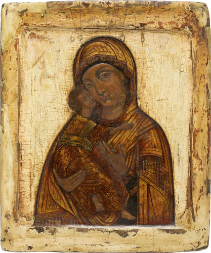 AN ICON SHOWING THE VLADIMIRSKAYA MOTHER OF GOD