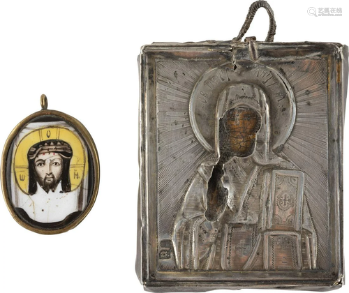 A MINIATURE ICON OF ST. PETER, METROPOLITAN OF MOSCOW