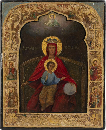 A RARE ICON SHOWING THE DERZHAVNAYA MOTHER OF GO…