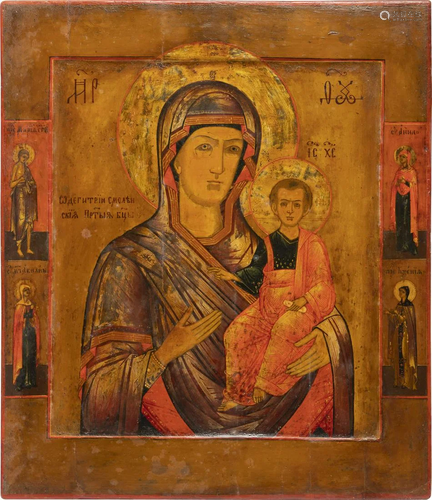 AN ICON SHOWING THE SMOLENSKAYA MOTHER OF GOD