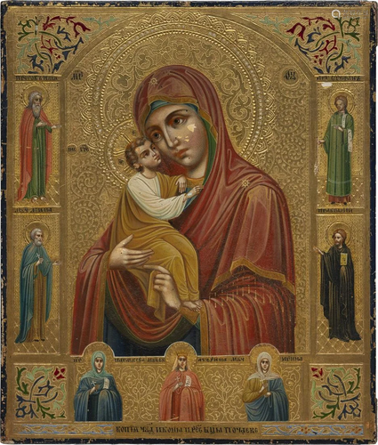 AN ICON SHOWING THE POTCHAEVSKAYA MOTHER OF GOD