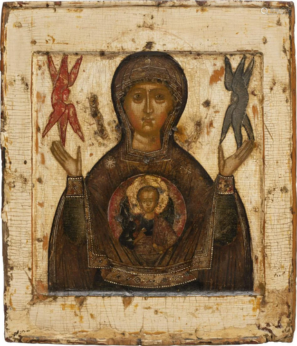 AN ICON SHOWING THE MOTHER OF GOD OF THE SIGN