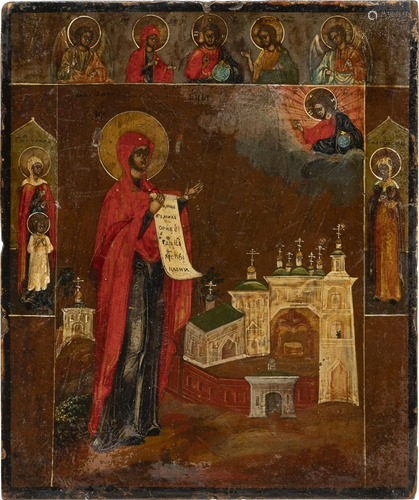 A SMALL ICON SHOWING THE BOGOLUBSKAYA MOTHER OF GOD