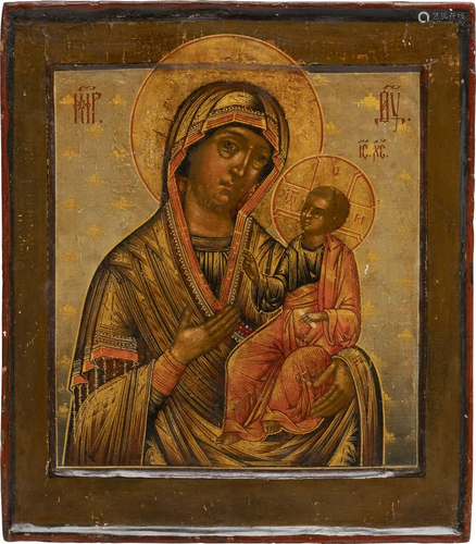 AN ICON SHOWING THE SMOLENSKAYA MOTHER OF GOD