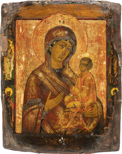 AN ICON SHOWING THE TIKHVINSKAYA MOTHER OF GOD